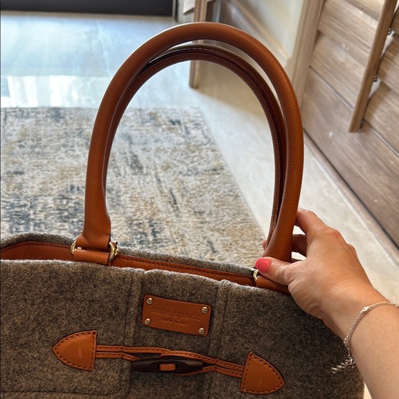 Kate Spade Gray and Brown Wool Tote Bag - Picture 6 of 7